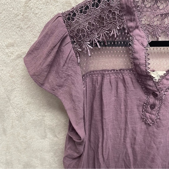 Perch Blu Pepper women’s purple blouse dainty lace size 3X boho coquette - Picture 6 of 9